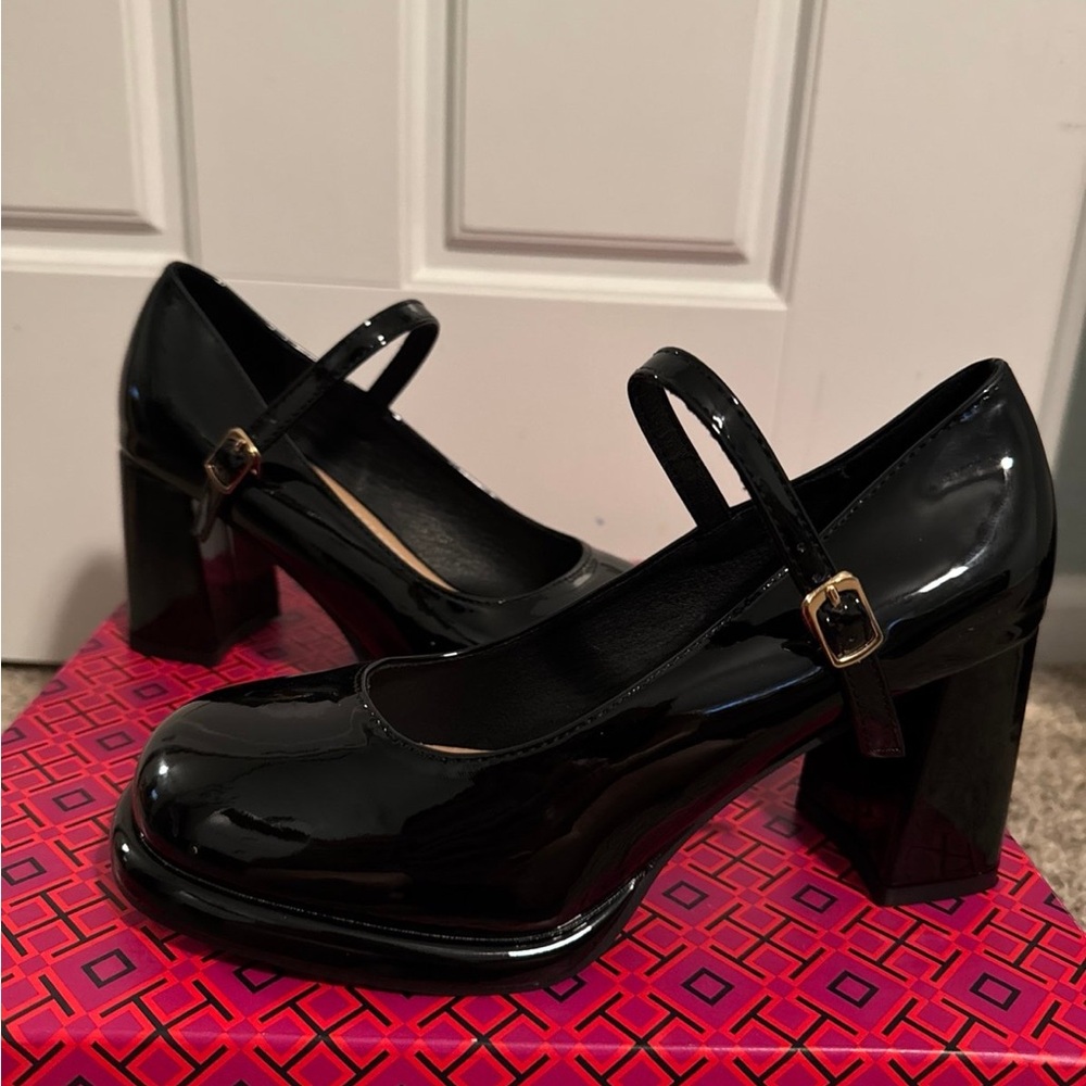 Black Patent Leather Mary Jane Heels